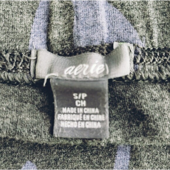 Aerie Leggings Women's S Elastic Waist Pull On Grey Purple Graphic Athletic Wear - Picture 10 of 10